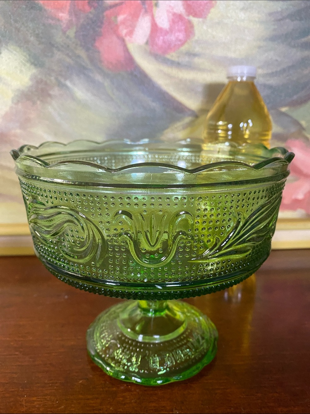 E.O. Brody Emerald Green Compote Bowl